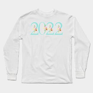 New Year 2021 teal floral Long Sleeve T-Shirt